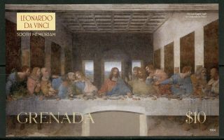 Grenada 2019 500th Memorial Of Leonardo Da Vinci Last Supper S/sheet Nh