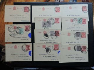 Lot X11 Gb Postal Cards In India 1920s - 30s Us Medical Reply Postcards W@w