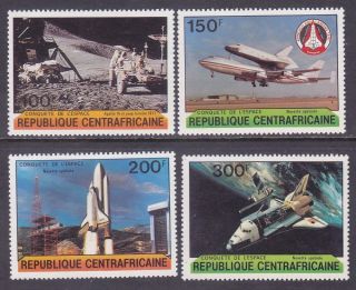 Central Africa 445 - 48 Mnh 1981 Apollo 15 Space Exploration Full Set Very Fine