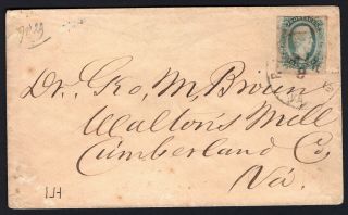 Usa 1863 - 64 Confederate States Cover W/stamp Scott 12