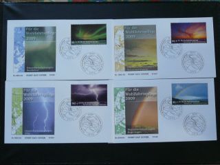 Meteorology Phenomenon Set Of 4 Fdc 2009 Germany 84374