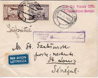 Poland 1928 Airmail Warsaw To Morocco Fi Aii 73b 650zl
