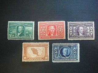 Wpphil Us Stamps Scott 323 - 327 Mlh Set Of Five Scv $305.  00 Louisiana Purchase