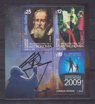 Science Astronomy Telescope Galileo Galilei Stars Uruguay Sc 2263 Mnh Stamp