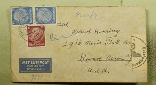 Dr Who 1941 Germany Stuttgart To Usa Wwii Censored Air Mail C129427