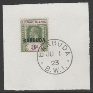 Barbuda 6075 - 1922 Kg5 3s On Piece With Madame Joseph Forged Postmark