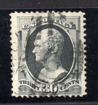 1873 U.  S.  Scott 165 30c Gray Black Hamilton Banknote No Grill