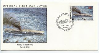 W43 4 - 1 History Of World War Ii Marshall Is Fdc Battle Of Midway 1942 June 4