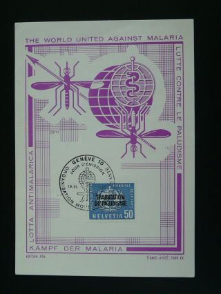 Insect Mosquito Malaria Maximum Card 1962 Switzerland 85398