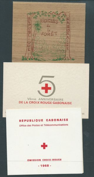 France Gabon 3 1967 - 9 Booklets 2 Red Cross Pristine