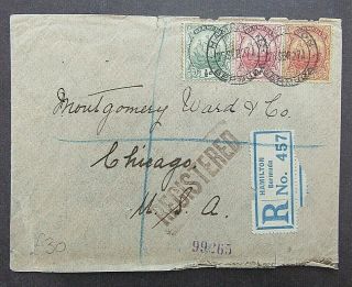 Bermuda - 1927 Triple Franked Registered Cover To Usa