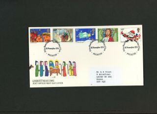 1981 Christmas Post Office Fdc Pillar Box Postcards Preston H/s.  Very Scarce