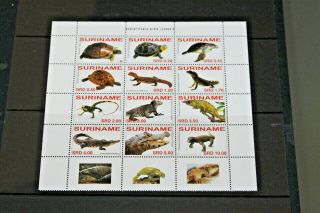Suriname - 2007 Reptiles - Sheetlet With Set Of 12 - Unmounted (sg2218/29)