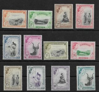 Swaziland Qeii 1961 - Fresh Full Mnh Set From ½d To £1 Sg53 - 64