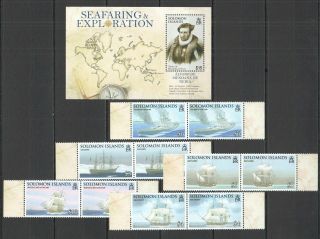 H79 Solomon Islands Ships & Boats Seafaring & Exploration 1bl,  10st Mnh
