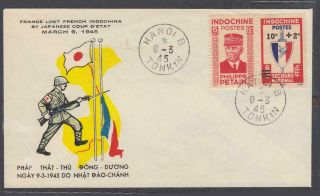 French Indochina Indochine Commemorative Cover Japanese Coup D 