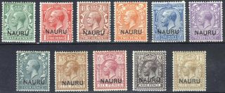 Nauru 1916 1/2d - 1s On Gb Gv Sg 1 - 12 Scott 1 - 12 Lmm/mlh Cat £85 ($110)