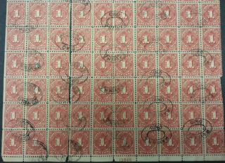 1917 1 cent Postage Due Stamp Sheet Scott J61 - 100 Stamp Sheet Pre - Canceled NH 8