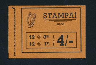 Ireland 1956,  4sh Booklet,  Vf Sg Sb11 Cat£130,  (see Below)