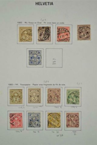 Switzerland Stamps 1882 - 1899 Good Selection On Page (a144)