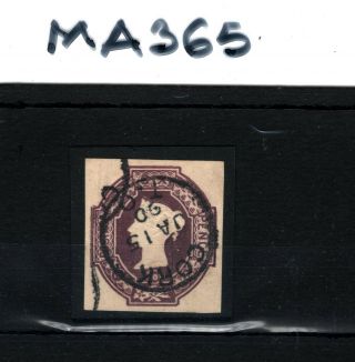 GB QV EMBOSSED Cut - out 6d Purple IRELAND Cork CDS 1890 TELEGRAPHS MA365 2