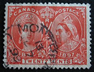Can 59 20c Queen Victoria Vermilion Jubilee Issue 1897 Cat 190 Us