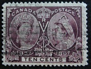 Can 57 10c Queen Victoria Brown Violet Jubilee Issue 1897 Cat 120 Us