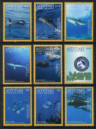 Aitutaki 2016 National Geographic Marine Life Whales Sharks Set Mnh