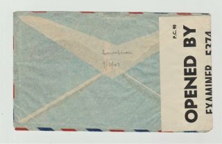 1943 AIRMAIL,  CENSORED MULTI - FRANKED COVER to CHESTERFIELD from CHILE. 2