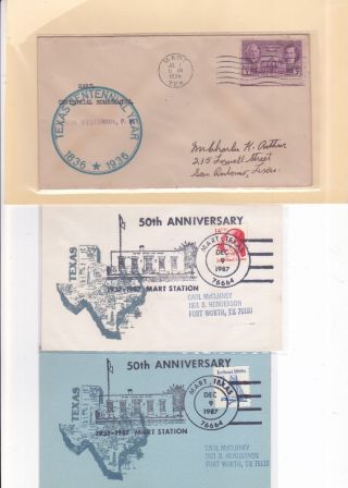 776 Mart Texas Centennial 7/1/1936,  2 Covers: Limestone & Mclennan Counties