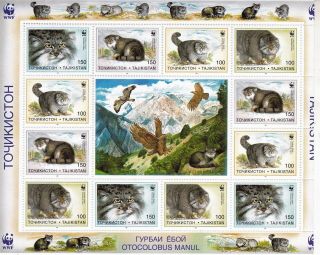 Wwf Tajikistan 1996 Stamps Sheet Pallas 