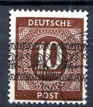German - 1948 Currency Reform 10pf Ribbon Overprint - Sga72 -