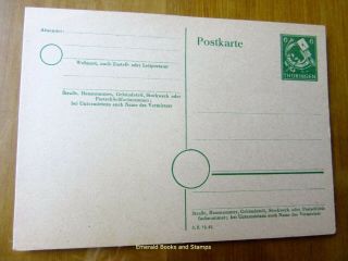 Ebs Germany 1945 Sbz Soviet Zone Postal Card Thuringia Thüringen P13