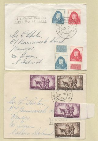 Ireland 1958 Mary Aikenhead,  1960 Refugee Year First Day Covers Plus Stamps