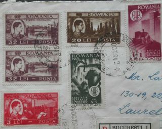 Romania 1947 Airmail Cover from Bucharest to USA 2