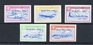 Guernsey - Sark Europa 1966 Set U/m Imperforate In Unissued Values/colours