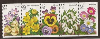 Us Sc 3025 - 9a Garden Flowers Booklet Pane,  Fv$1.  60