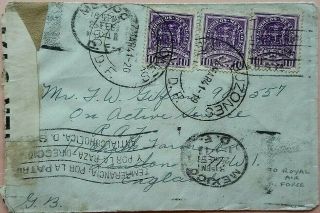 Mexico 1941 On Active Service Censored Cover To Mexican With Royal Air Force