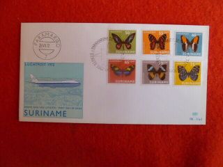 1972 Suriname Airmail Moths Butterflies Fdc 26 July 1972