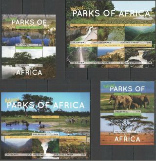 S460 2015 Gambia Fauna Wild Animals National Parks Michel 41 Euro 2kb,  2bl Mnh
