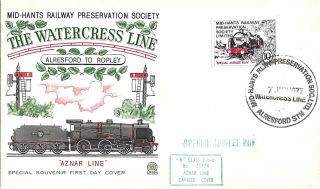 Railway :1977 Mid - Hants Railway 10p Publicity Label On Illustrated Fdc