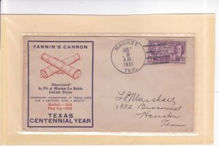 776 Magnet Texas Centennial 7/9/1936 " Fannin 