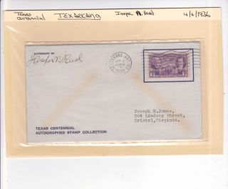 776 Texas Centennial Texarkana 1936 Autograph " Jasper N.  Reed " State Rep