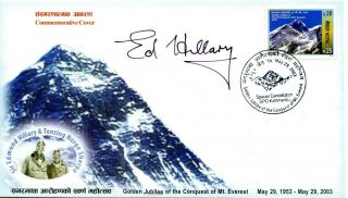 2003 Mount Everest Nepal Cover Signed The Late Mountaineer Sir Edmund Hillary