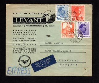 Romania 1938 Airmail Cover From Baneasa To Hungary,  Multiple Stamps Franking