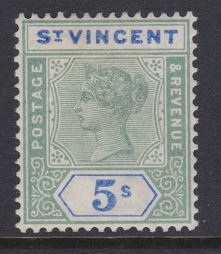St Vincent Qv 1899 5/ - Green & Blue Sg75