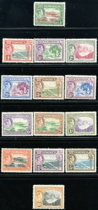 Dominica 1938 Sg 99 - 108a Sc 97 - 110 Vf Og Mnh Scarce Complete Set 14 Stamp