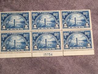 Scott Us 616 Huguenot - Walloon Tercentenary Plate Block Of 6 Stamps Mnh Color