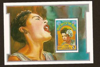 Gambia 1192 Billie Holiday - Stamp Souvenir Sheet - Issued 1992 - Nh