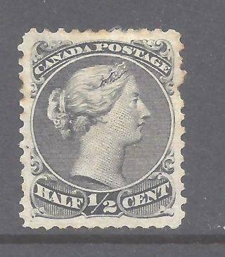 Canada 1/2 Cent Black Large Queen Scott 21 Mogh (bs13526)